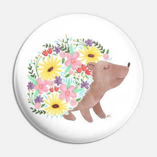 Cute Flowering Hedgehog Pin