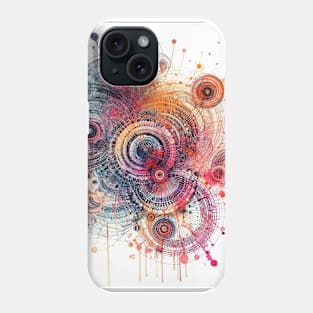 Psychedelic looking abstract illustration  of circles Phone Case