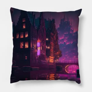 Cyberpunk Amsterdam Pillow