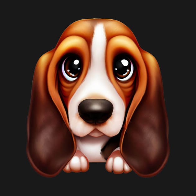 Wagtastic Basset Hound by Art By Mojo