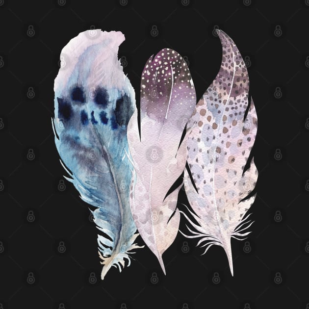 Trio Of Feathers by Amanda Jane