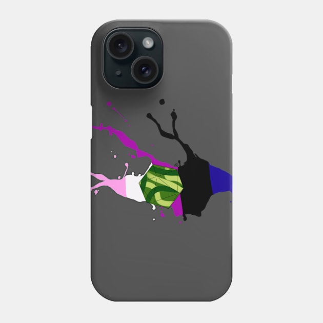 D20 Watercolour splash Phone Case by GadzooksTD