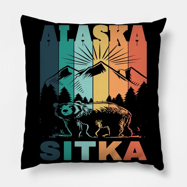 Sitka Alaska Mountain View Pillow by HomeSpirit