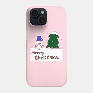 Merry Christmas, Snowman, Tree Phone Case