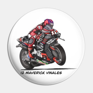 Drawing of MotoGP No 12 Maverick Vinales Pin