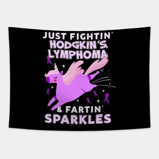 funny hodgkin's lymphoma unicorn warrior Tapestry