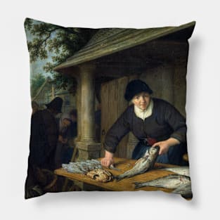 The Fishwife by Adriaen van Ostade Pillow