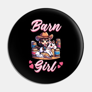 Barn Girl I Equestrian Pony Horse Fan Pin