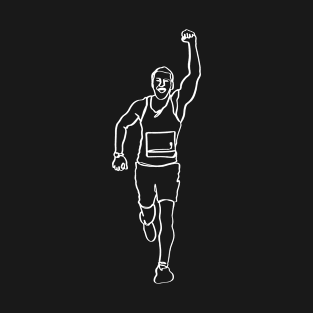 Marathon Runner - One Line Art Marathoner T-Shirt