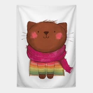 Red Scarf Kitty Tapestry