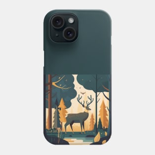 Deer in a Forest Scene Phone Case