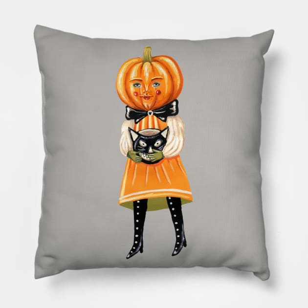 Trick-or-treating pumpkin man Pillow by KayleighRadcliffe