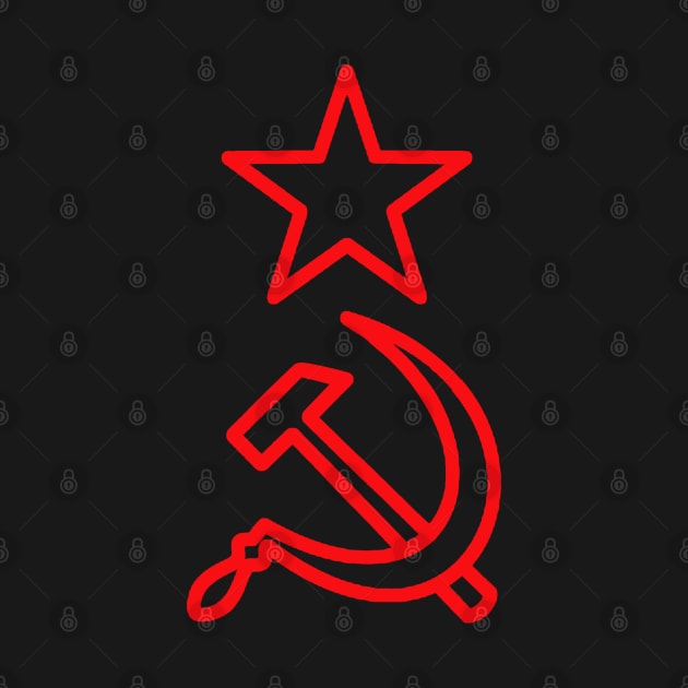 Hammer and Sickle - Minimalist Red Communist by Distant War