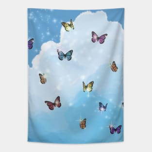 Rainbow Butterfly Pastel Aesthetic Tapestry