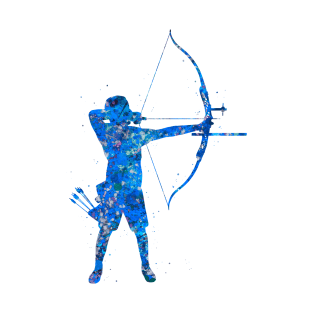 Archery man blue art T-Shirt