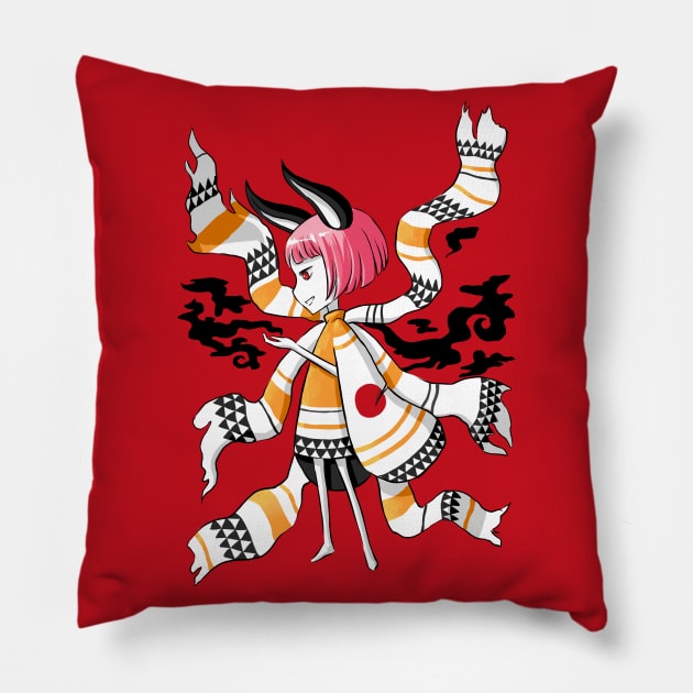 Daemon Girl Pillow by Freeminds