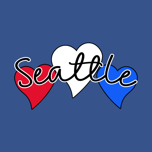 Seattle WA with Three Stars Patriotic USA by Scarebaby