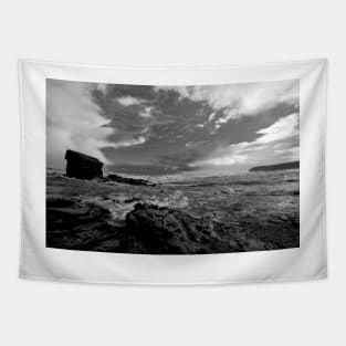 Collywell Bay Storm in B&W Tapestry