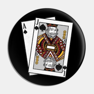 Blackjack 21 Design for a Casino Card Gambler design Pin