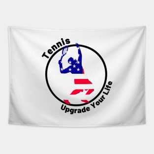 US Open Tennis USA Flag Silhouette Tapestry