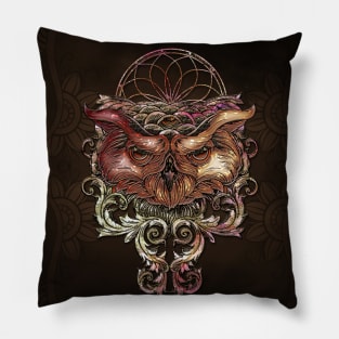 Decorative owl with dreamcatcher Pillow