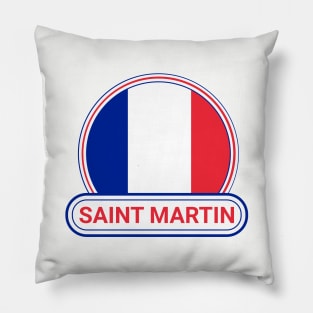 Saint Martin Country Badge - Saint Martin Flag Pillow