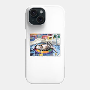 B kliban cat -cat bathing Phone Case