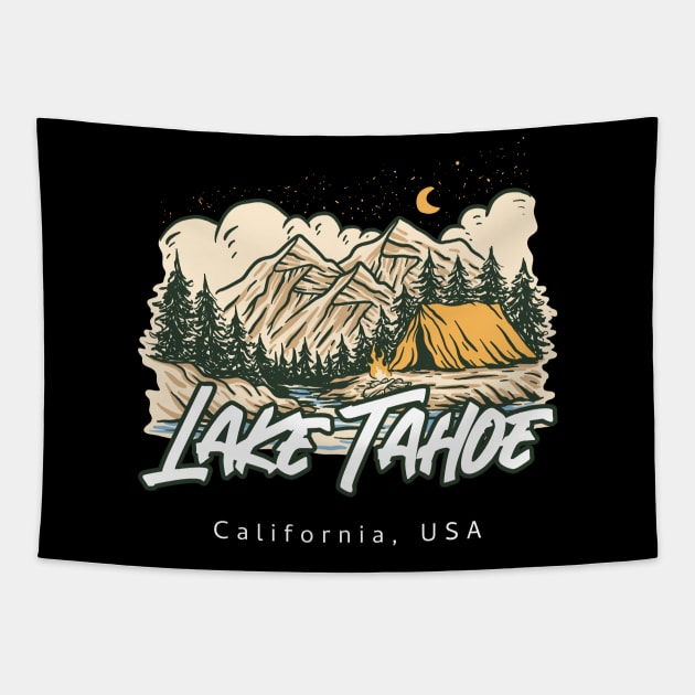 Lake Tahoe, California USA Tapestry by LittleFlairTee