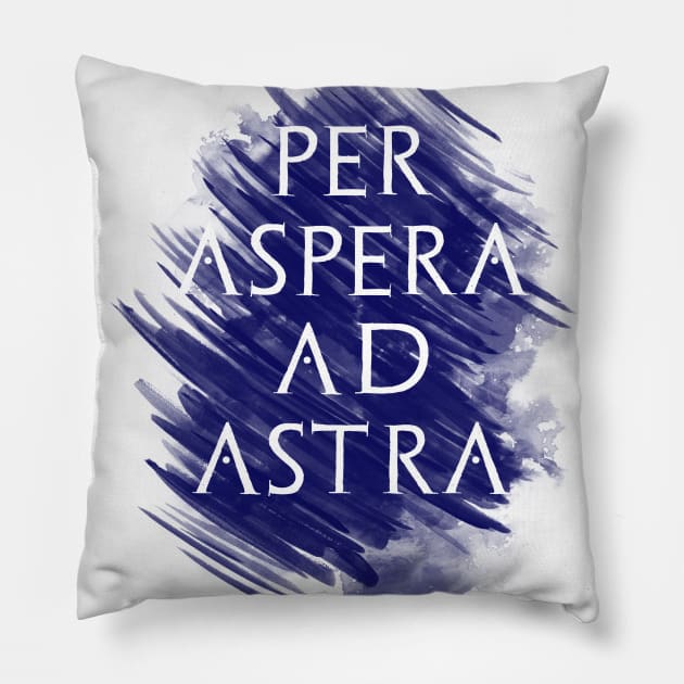 Per aspera ad astra Pillow by hedehede