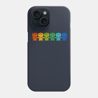 Rainbow Robots holding hands Phone Case