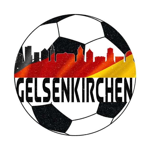 Gelsenkirchen Germany Euro 2024 football—Black text by Rocky Ro Designs