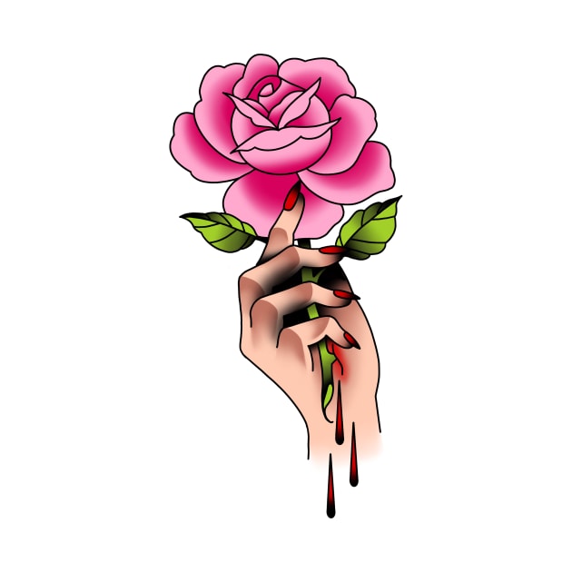 Hand with Rose by drawingsbydarcy