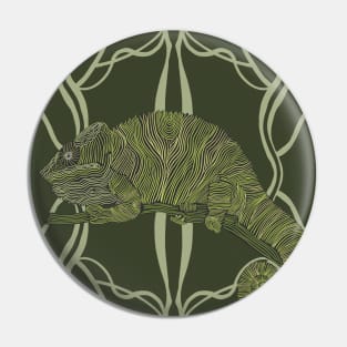 Green Chameleon Pin