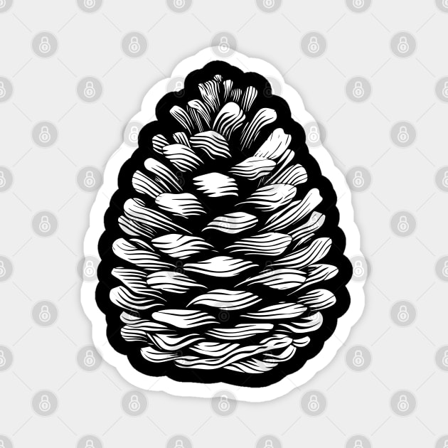 Geometric Pinecone Op Art Inspired by Nature Magnet by TuncGK