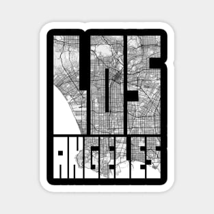 Los Angeles, California, USA City Map Typography - Light Magnet