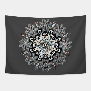 Color flower mandala design Tapestry