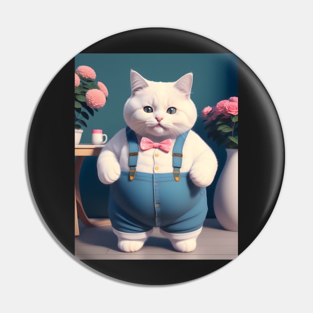 Chubby cat - Modern digital art Pin by Ai-michiart