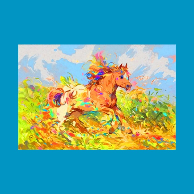 Frolicking Pony - Children's Book Art by Highseller