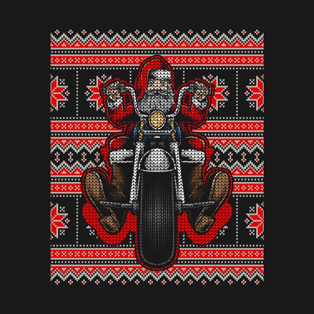 Ugly Christmas Sweater for Bikers Motorcycle Riders by Halloween Merch