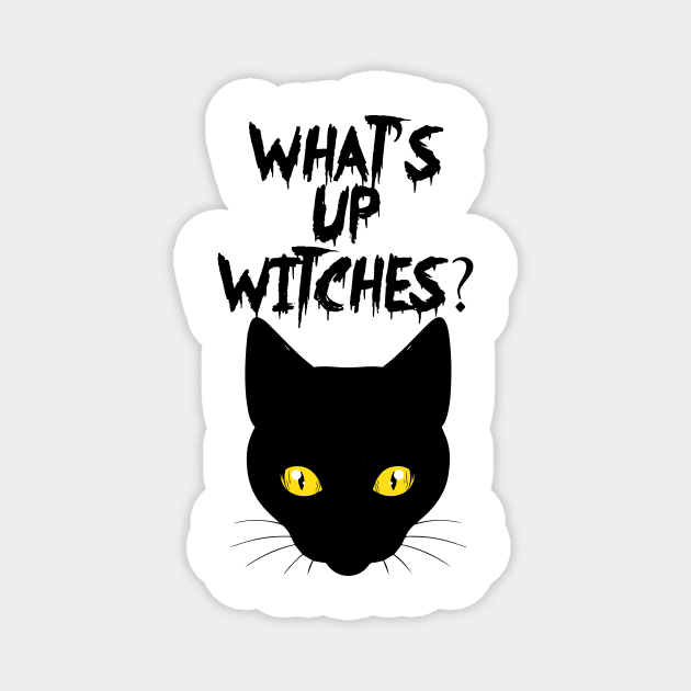 Halloween Funny Whats Up Witches Cat Kitten Magnet by Lones Eiless