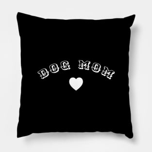 DOG MOM ♥ White Typography Pillow