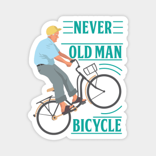 Never Underestimate An Old Man On a Bicycle Magnet