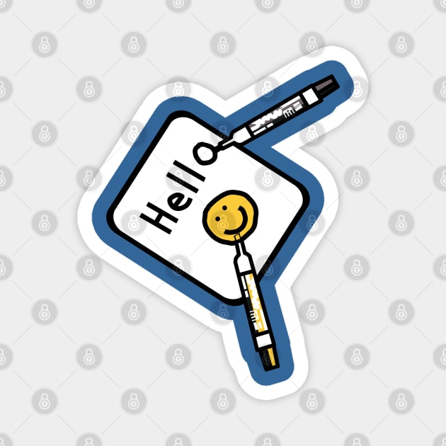 Hello Sign with Marker Pens Magnet by ellenhenryart