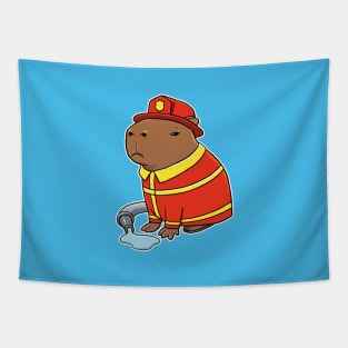 Capybara Firefighter costume Tapestry