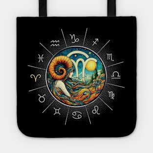 ZODIAC Aries - Astrological ARIRS - ARIRS - ZODIAC sign - Van Gogh style - 8 Tote