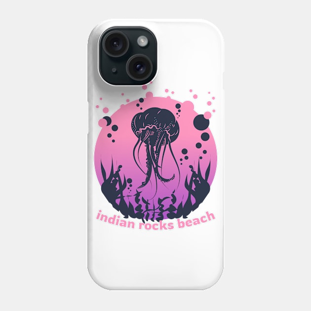 Indian Rock Beach Sunshine in a Beach with a Pink and Purple Underwater Jellyfish Island and River T-shirt Phone Case by AbsurdStore