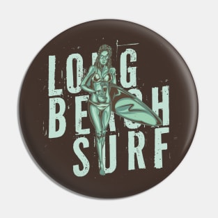 Long Beach Surfing Pin