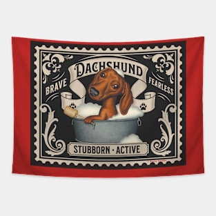 Funny Cute Dachshund Doxie Wiener Dog in Bath Tapestry