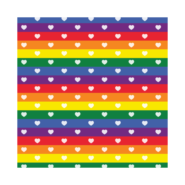 LGBT Pride Gay Pride Hearts Rainbow Flag by mindeverykind