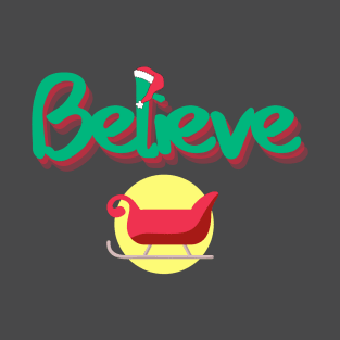 Believe in Santa Christmas kids design T-Shirt